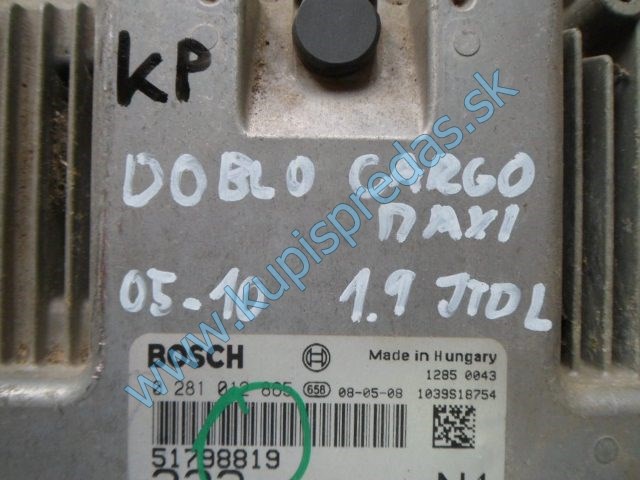 riadiaca jednotka motora na fiat doblo 1,9jtd, 223B100, 0281012865